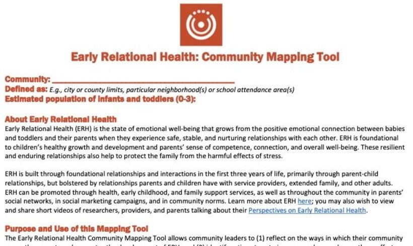 Report Cover from Early Relational Health Community Mapping Tool