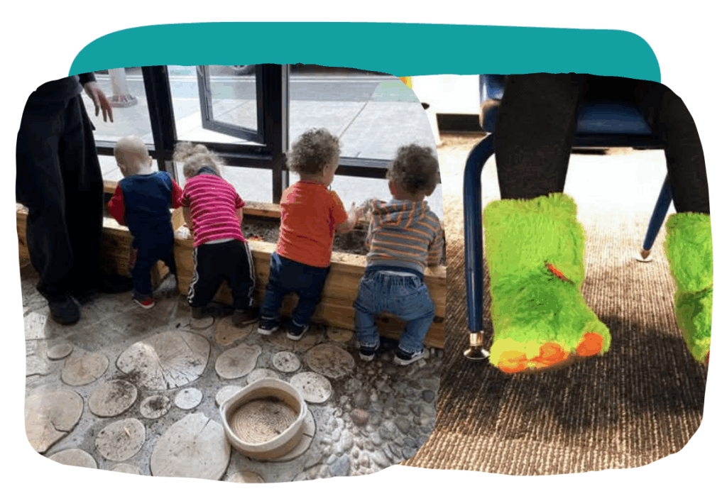Toddlers in sensory play